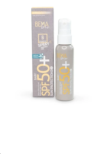 Spray przeciwsłoneczny SPF 50+ BemaBIO dla dzieci i skóry wrażliwej